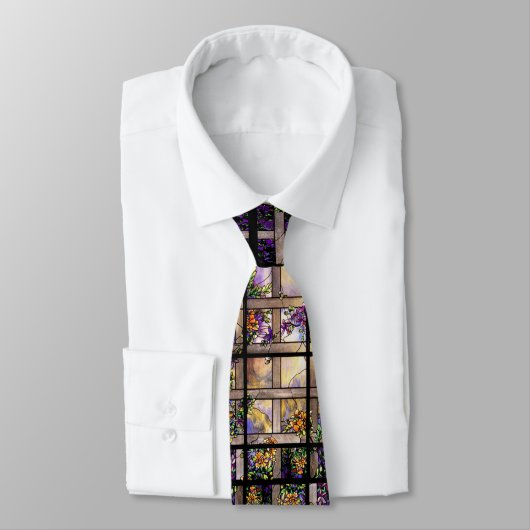 Tiffanyのステンドグラスの格子つる植物のタイ ネクタイ (タイ)