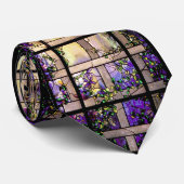 Tiffanyのステンドグラスの格子つる植物のタイ ネクタイ (ロール)