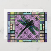 Tiffanyのトンボの郵便はがき ポストカード (正面/裏面)