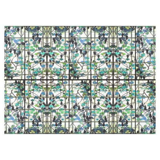 Tiffanyのブドウのブドウ園のステンドグラスのテーブルクロス テーブルクロス (正面(横))