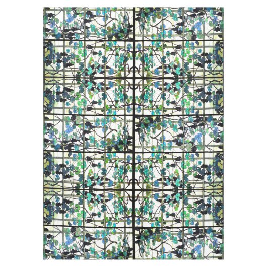 Tiffanyのブドウのブドウ園のステンドグラスのテーブルクロス テーブルクロス (正面)