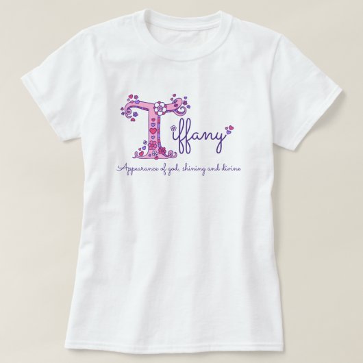 Tiffanyの女の子の名前及びTのモノグラムのワイシャツを意味すること Tシャツ (デザイン正面)