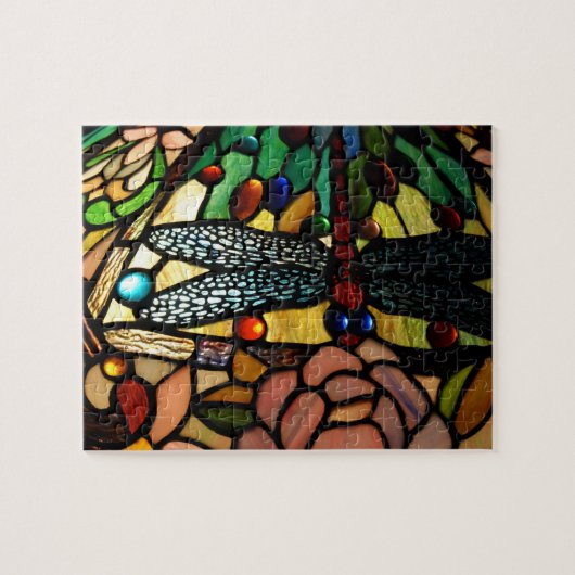 Tiffanyの終わりのステンドグラスのランプの笠 ジグソーパズル (横)