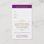 Tiffanyの若い名刺 予約カード (裏面)