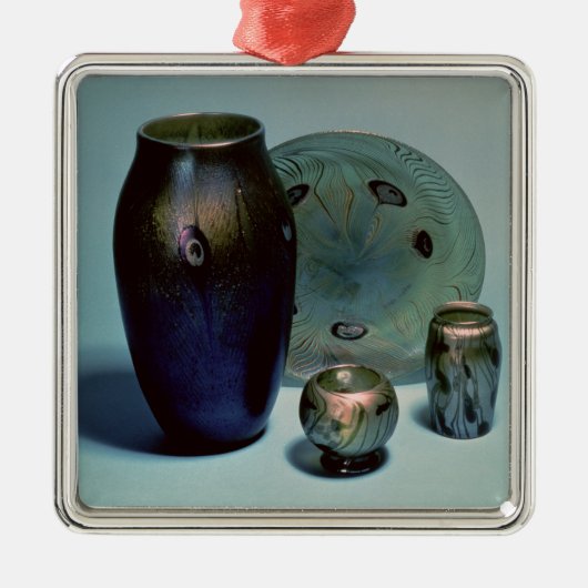 Tiffanyのfavrileプレートおよびつぼ メタルオーナメント (正面)