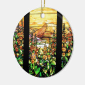 Tiffanyアールヌーボーのステンドグラスのオーナメント セラミックオーナメント (左)