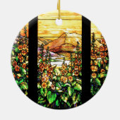 Tiffanyアールヌーボーのステンドグラスのオーナメント セラミックオーナメント (裏面)