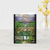 Tiffanyアールヌーボーのステンドグラスカード カード (黄色い花)