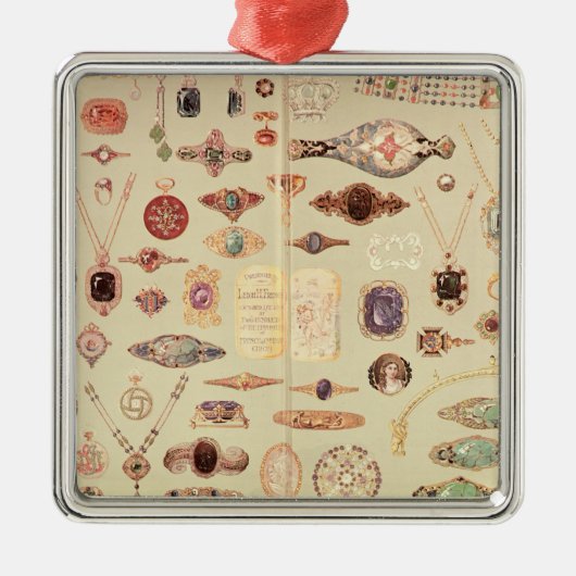 「Tiffanyカタログ」からの宝石類、1890年 メタルオーナメント (正面)