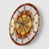 Tiffanyランプの対称 ラージ壁時計 (傾斜)