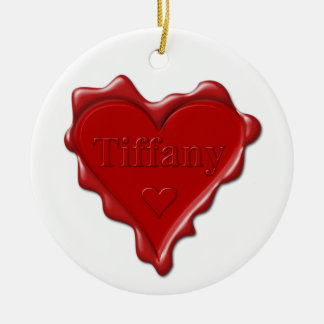 Tiffany。 一流のTiffanyの赤いハートのワックスのシール セラミックオーナメント