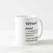Tiffany name, Editable name, Custom name コーヒーマグカップ (正面右)