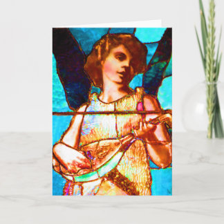 Tiffany Stained Glass Musical Angel カード
