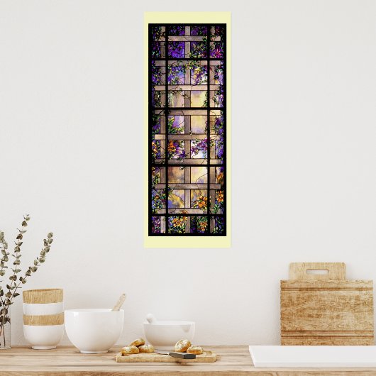 Tiffany Stained Glass Vines Print ポスター (キッチン)
