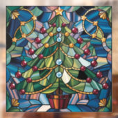 Tiffany-Style Stained Glass Christmas Tree ウィンドウサイン (シート2)