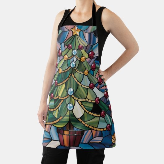 Tiffany-Style Stained Glass Christmas Tree エプロン (インサイチュ)