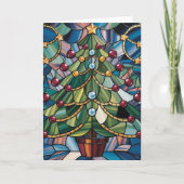 Tiffany-Style Stained Glass Christmas Tree カード (正面)