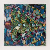 Tiffany-Style Stained Glass Christmas Tree ジグソーパズル (横)