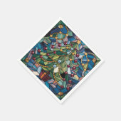 Tiffany-Style Stained Glass Christmas Tree スタンダードカクテルナプキン (角)