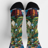 Tiffany-Style Stained Glass Christmas Tree ソックス (上部)