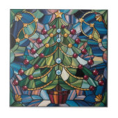 Tiffany-Style Stained Glass Christmas Tree タイル (正面)