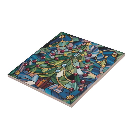 Tiffany-Style Stained Glass Christmas Tree タイル (側面)
