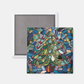 Tiffany-Style Stained Glass Christmas Tree マグネット (正面/裏面)