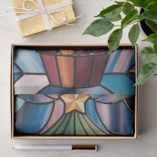 Tiffany-Style Stained Glass Christmas Tree 薄葉紙 (ギフト)