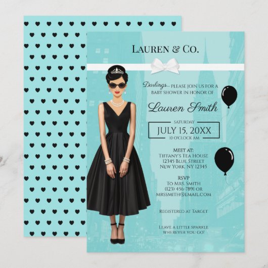 Tiffany's Baby and Co Audrey Shower Invitation 招待状 (正面/裏面)