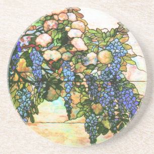 ティファニー コースター Tiffany Stained Glass Garden Lattice Coaster | Zazzle