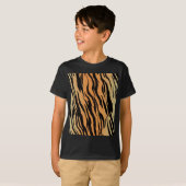 Tigerのシームレスなパターンテクスチャの背景 Tシャツ (正面フル)