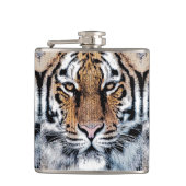 TigerのストライプポートレートGraphic Pressスタイル フラスク (正面)