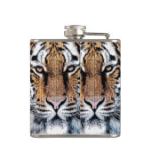 TigerのストライプポートレートGraphic Pressスタイル フラスク (裏面)