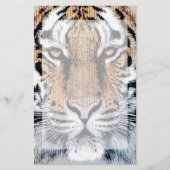 TigerのストライプポートレートGraphic Pressスタイル 便箋 (正面)