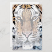 TigerのストライプポートレートGraphic Pressスタイル 便箋 (正面/裏面)