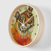 Tigerのパーソナライズポートレート2 壁時計 (傾斜)