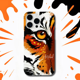Tigerカラフル顔クローズアップ電話/iPadケース iPhone 16 Pro Maxケース
