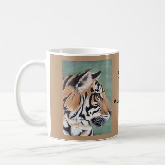 TIGERコーヒーマグ茶カップオリジナル水色 コーヒーマグカップ (左)