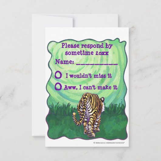 TigerパーティーセンターRSVPカード 出欠カード (裏面)
