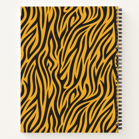 Tigerプリントモダンのカスタマイズ可能な名前 ノートブック (裏面)