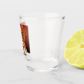 Tigerポートレートパーソナライズされたの写真クール名 ショットグラス (右)