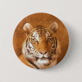 Tigerポートレート写真 缶バッジ