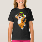 Tigerミュージシャンヘッドフォン音楽 Tシャツ (正面)