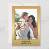 Tiger大きな猫写真結婚のサンキューカード セーブザデート (裏面)