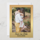 Tiger大きな猫写真Save the Date Card セーブザデート (裏面)