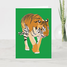 Tiger歩くデジタ絵を描ルのグリーティングカード カード