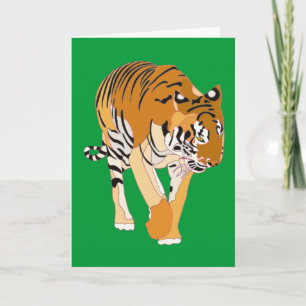 Tiger歩くデジタ絵を描ルのグリーティングカード カード