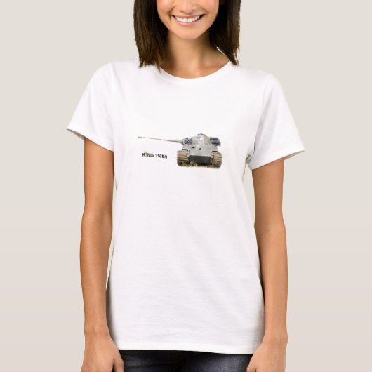 Tiger王のTシャツ、白、男性へ、女性、か子供 Tシャツ (正面)