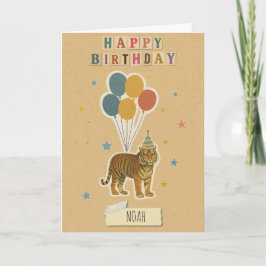 Tiger誕生日カードパーソナライズされた – 名前 カード