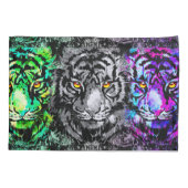 Tiger カラフル Artwork - カッコいい Tiger Pillowcase 枕カバー (裏面)